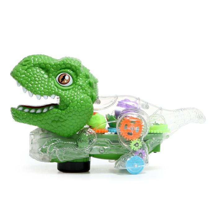 Динозавр «Тираннозавр», работает от батареек, свет, цвет зелёный - фото 1906390684
