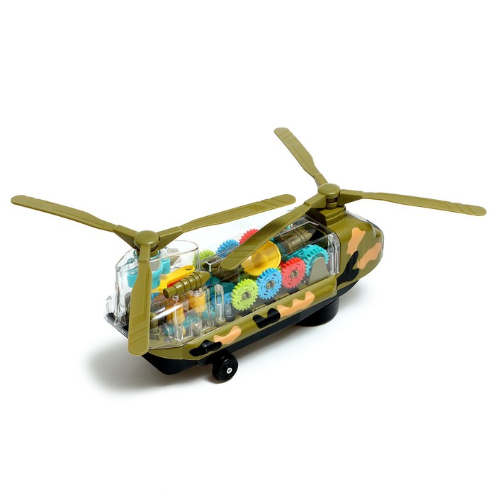 Вертолёт «Шёстерёнки», работает от батареек, свет и звук, цвет МИКС