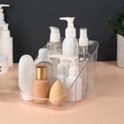 Органайзер для хранения косметических принадлежностей «Eva», 15,8 × 14,9 см, цвет прозрачный - фото 24319589