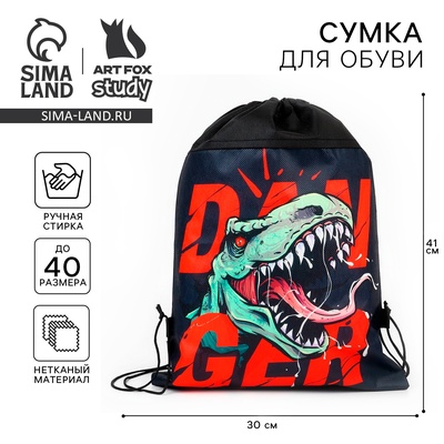 Мешок для обуви «Динозавр» (нетканый материал) 41×30 см