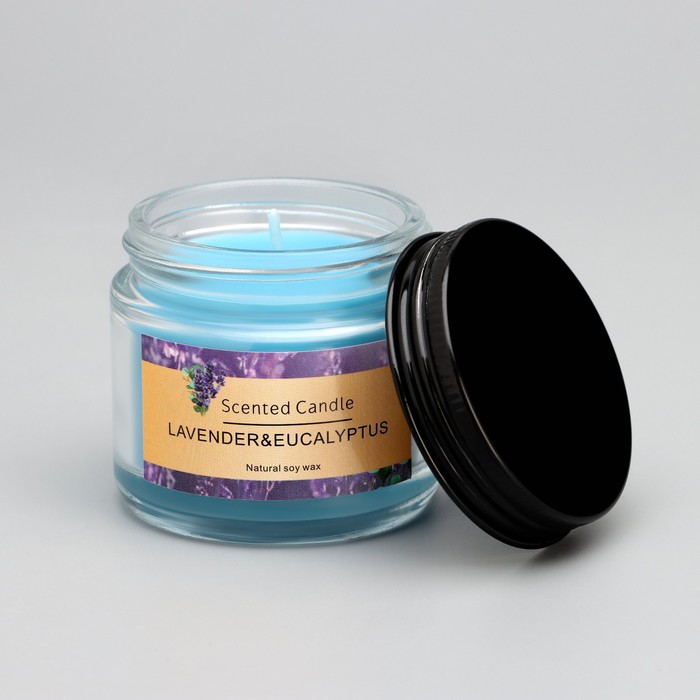 Свеча ароматическая "Lavender&eucalyptus", 5*5см, 140 гр - фото 1907839433