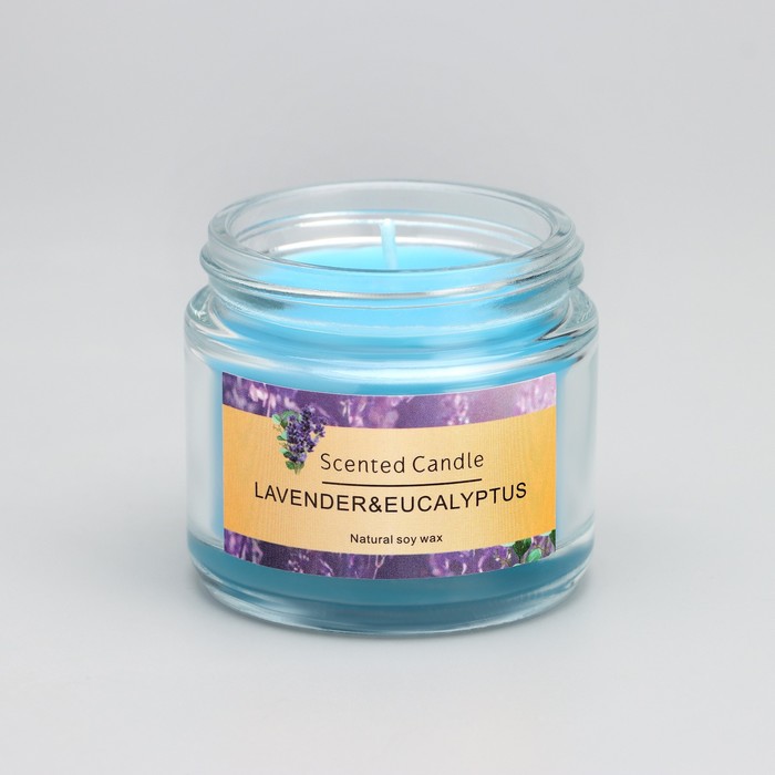 Свеча ароматическая "Lavender&eucalyptus", 5*5см, 140 гр - фото 1907839434