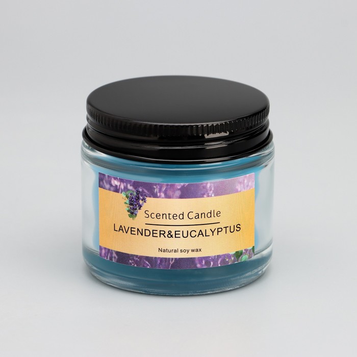 Свеча ароматическая "Lavender&eucalyptus", 5*5см, 140 гр - фото 1887242609