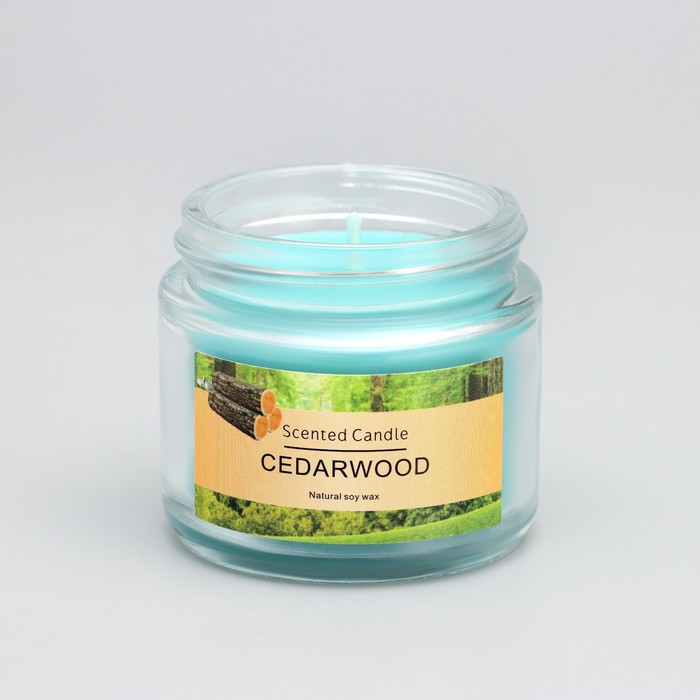 Свеча ароматическая "Cedarwood", 5*5см, 140 гр - фото 1907839439