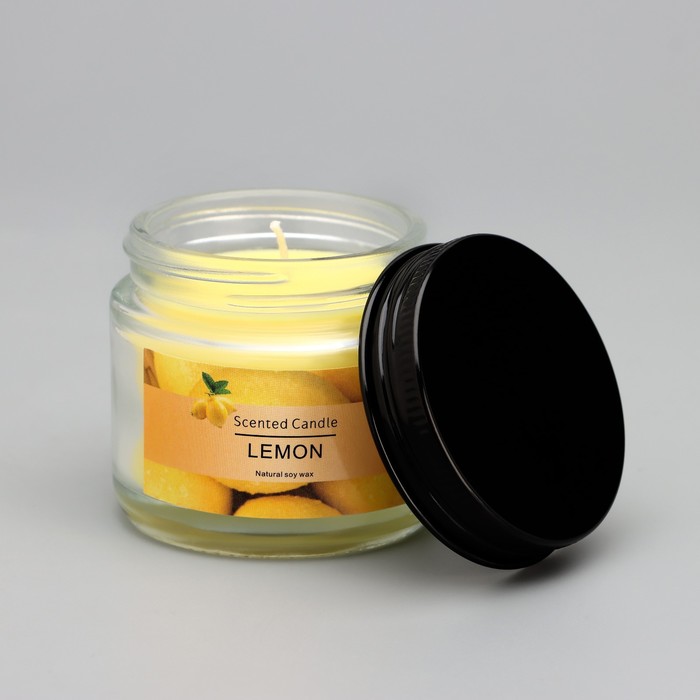 Свеча ароматическая "Lemon", 5*5см, 140 гр - фото 1885768009