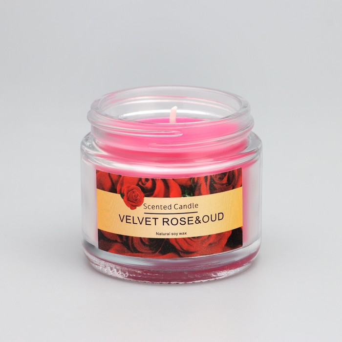Свеча ароматическая "Velvet rose&oud", 5*5см, 140 гр - фото 1907839449