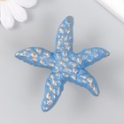 Ручка дверная чугун "Морская звезда" голубая с патиной 6,6х7,4 см - Фото 2