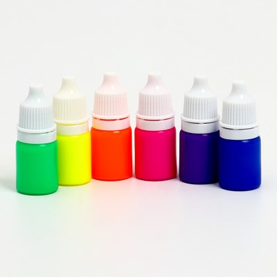 Краска для рисования эбру, набор 6 флуоресцентных цветов по 6 мл