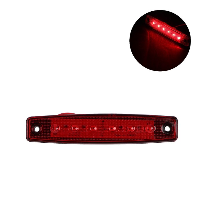 Фонарь габаритный 6-ти диодный LED, красный, 24 В, 4355