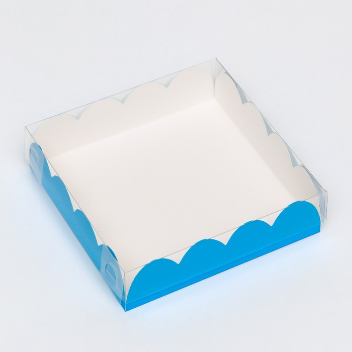 Коробочка для печенья, голубая, 12 х 12 х 3 см - Фото 1