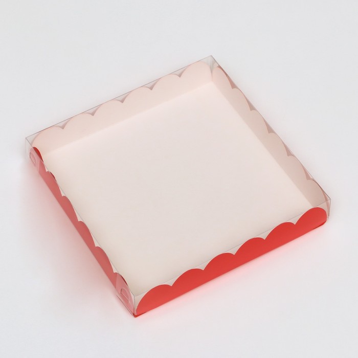 Коробочка для печенья, красная, 18 х 18 х 3 см - Фото 1