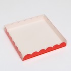 Коробочка для печенья, красная, 21 х 21 х 3 см - фото 10105366