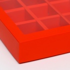 Коробка для 12 конфет, алый, 19×15×3.5 см - Фото 4