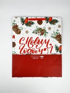 Пакет подарочный новогодний ламинированный горизонтальный «Снегири», 49×40×19 см - Фото 5