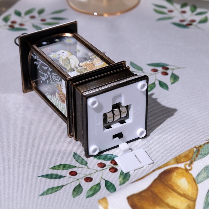 Светодиодная фигура «Бронзовый фонарь с совой» 5 × 12 × 5 см, пластик, батарейки AG13х3, свечение тёплое белое