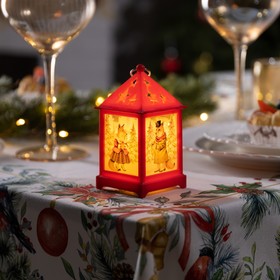 Светодиодная фигура «Красный фонарь с лисами» 6.3 × 12 × 6.3 см, пластик, батарейки AG13х3, свечение тёплое белое