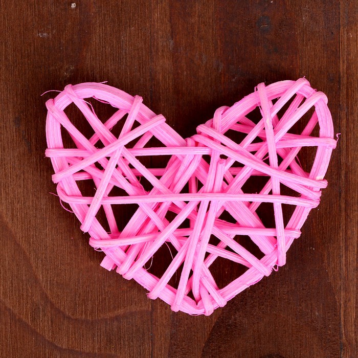 Декор для творчества из лозы «Сердце» набор 3 шт., размер 1 шт. — 6,5 × 6 см, цвет МИКС