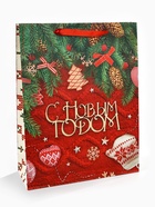 Пакет подарочный новогодний ламинированный «С Новым годом», 33×42×10 см - Фото 2