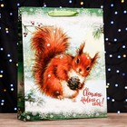 Пакет подарочный новогодний ламинированный вертикальный «С Новым годом», 33×42×10 см - Фото 2