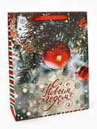 Пакет подарочный новогодний ламинированный вертикальный «Уютного праздника!», 33×42×10 см - Фото 2