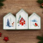 Менажница керамическая новогодняя «Снегирь», 26.5×15×3.5 см, ручная работа - Фото 2