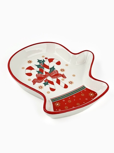 Блюдо керамическое «Новогодние леденцы», 20×17.5×3 см, ручная работа