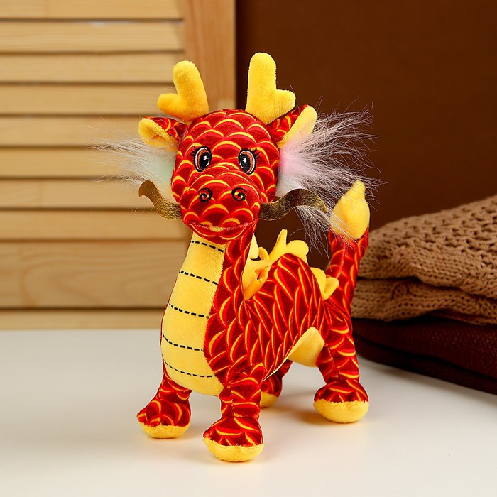 Мягкая игрушка «Дракон», 24 см, цвет красный - Фото 1