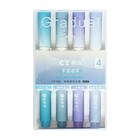 Набор маркеров-текстовыделителей 4 штуки/4 цвета, пастель, сине-сиреневый градиент - Фото 4