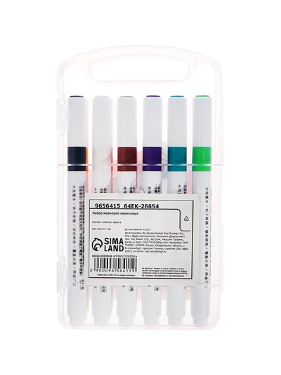 Набор маркеров акриловых 12 цветов, круглый наконечник, для любой поверхности