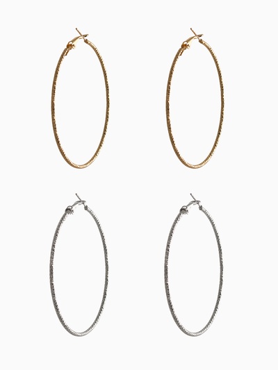 Серьги-кольца «Рельеф», миксы, d=5.7 см