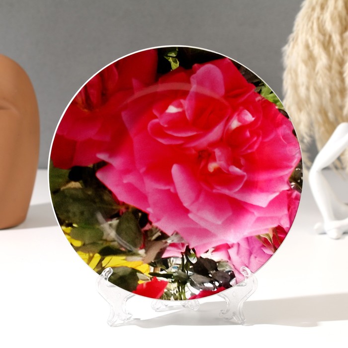 Тарелка декоративная "Роза", D = 17,5  см - фото 1907840280