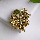 Брошь «Цветы» букет, цветная в золоте - Фото 3