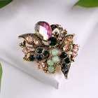 Брошь «Цветы» букет, цветная в золоте - Фото 1