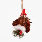 Декоративная подвеска «Птичка в новогоднем колпаке» 15 × 6 × 13 см - Фото 3
