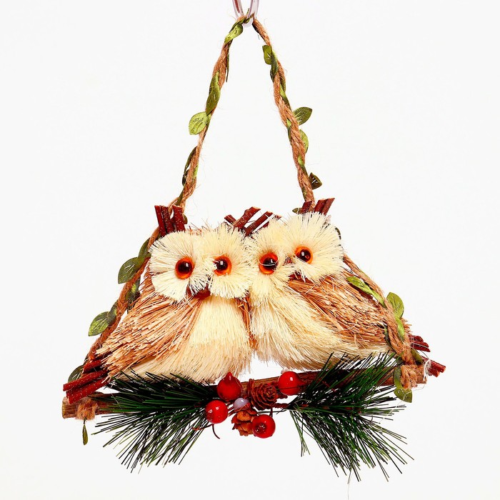Декоративная подвеска «Совы на веточке» 7 × 22,5 × 22 см - Фото 1