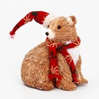 Декоративный сувенир из природных материалов «Мишка в шарфике и колпаке» 15 × 17 × 20 см - Фото 3