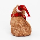 Декоративный сувенир из природных материалов «Мишка в шарфике и колпаке» 15 × 17 × 20 см - Фото 5