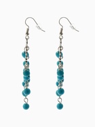 Серьги «Бирюзовый мир» круг и 5 дорожек бусинок, голубые в чернёном серебре - Фото 3