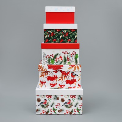 Набор подарочных коробок 5 в 1 «С Новым годом!», 14×14×8 – 22×22×12 см