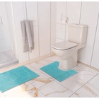 Коврики для ванной и туалета Доляна «Букли», 2 шт., 40×50 см, 50×80 см, голубые - Фото 7