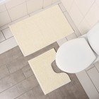 Коврики для ванной и туалета Доляна «Букли», 2 шт: 40×50, 50×80 см, цвет молочный - Фото 5
