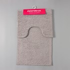 Набор ковриков для ванной и туалета Доляна «Букли», 2 шт, 40×50, 50×80 см, цвет серый - Фото 6