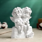 Фигурка гипс «Ангелы с сердцем на замочке», белый, 15×11 см - Фото 1