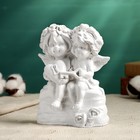 Фигурка гипс «Ангелы с сердцем на замочке», белый, 15×11 см - Фото 2