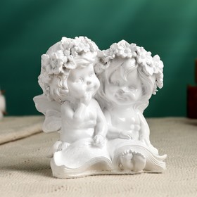Фигура "Два ангела с книгой" белые, 12х12см