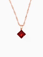 Гарнитур 3 предмета: серьги, кулон, кольцо безразмерное «Эдель» ромб, цвет бордовый в золоте, 45 см - Фото 4