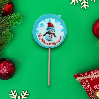 Леденец новогодний «НГ шарик с снеговиком», 30 г