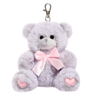 Мягкая игрушка «Мишка с бантиком», цвет светло-серый, 14 см - фото 320207061