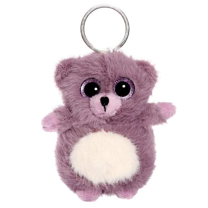 Детский брелок «Мишка», мягкий, цвет сиреневый, 11 см - Фото 1