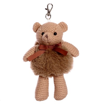 Мягкая игрушка «Мишка-малыш», вязаный, цвет коричневый, 17 см